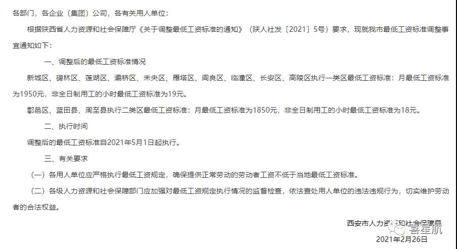 5月1日起陜西這些人最低工資標(biāo)準(zhǔn)均增加150！(圖1)